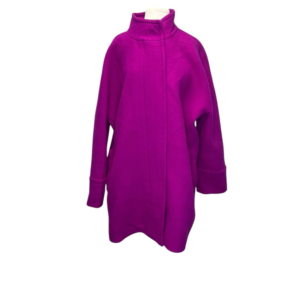 J. Crew City Coat Bright Plum Fuschia Pink Sz 20 Wool Blend